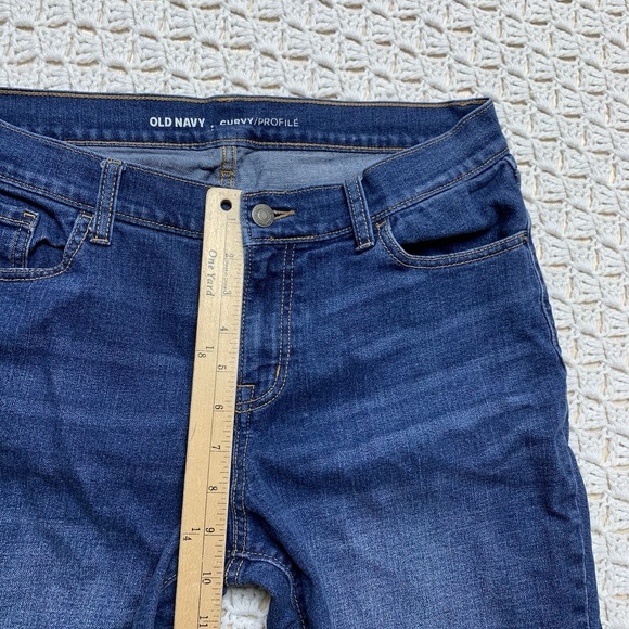 Old Navy Shorts Curvy Profile 8 Regular Blue Denim Cotton Blend 5-Pockes Waist32 - Picture 7 of 10